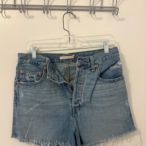 Levi's Ribcage Light Blue Jean Shorts
